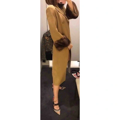 Pre-owned Fendi Camel Wool Coat