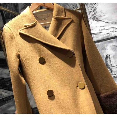 Pre-owned Fendi Camel Wool Coat