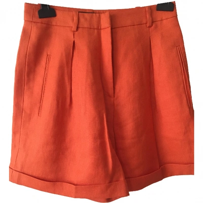 Pre-owned Versace Orange Synthetic Shorts