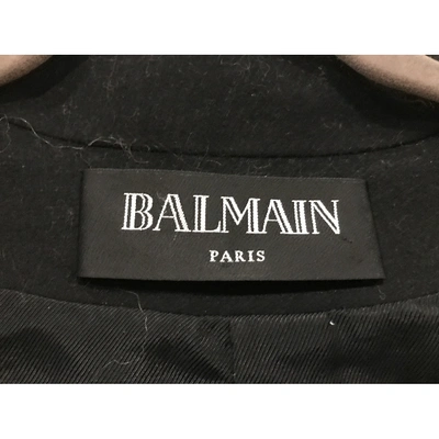 Pre-owned Balmain Wool Coat In Black