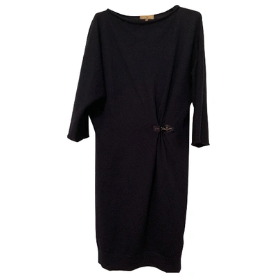 Pre-owned Fay Wool Mid-length Dress In Blue