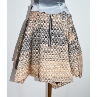 Pre-owned Creatures Of The Wind Silk Mini Skirt In Metallic
