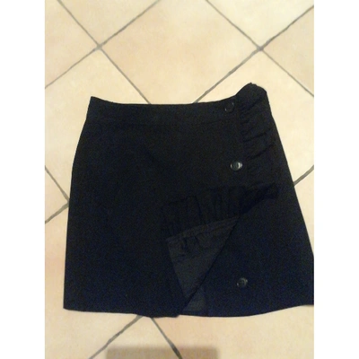 Pre-owned Aspesi Wool Mini Skirt In Black