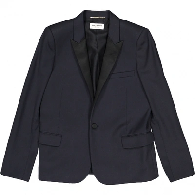 Pre-owned Saint Laurent Wool Blazer In Navy