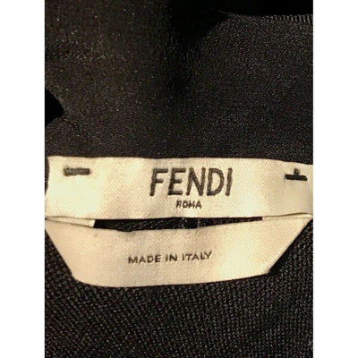 Pre-owned Fendi Wool Maxi Dress In Black