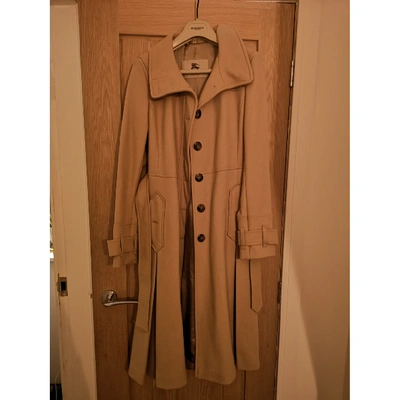 Pre-owned Burberry Wool Trench Coat In Beige