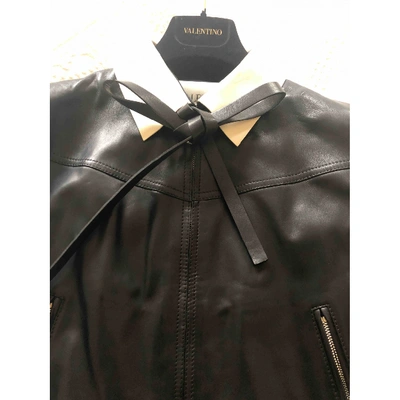 Pre-owned Valentino Black Leather Leather Jacket