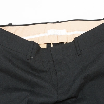 Pre-owned Chloé Wool Straight Pants In Black