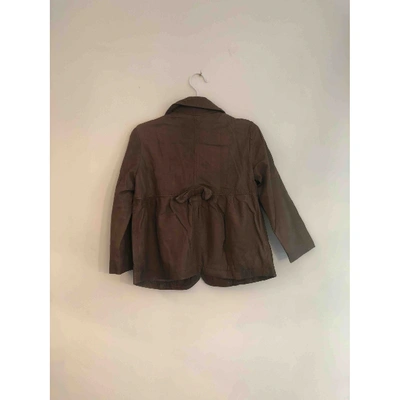 Pre-owned Donna Karan Leather Coat In Brown