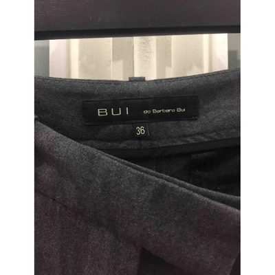 Pre-owned Barbara Bui Wool Trousers In Grey