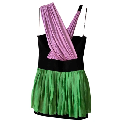 Pre-owned Fausto Puglisi Silk Mini Dress In Multicolour