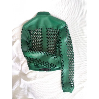 Pre-owned Burberry Green Leather Leather Jackets