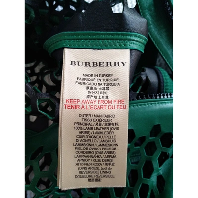 Pre-owned Burberry Green Leather Leather Jackets