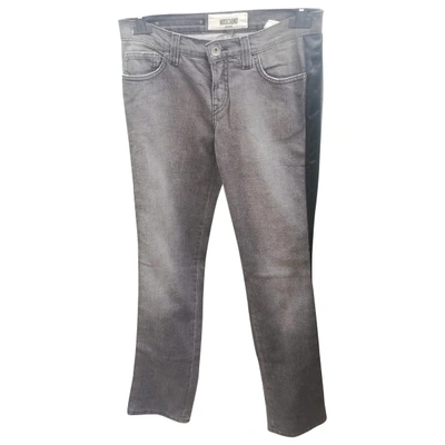 Pre-owned Moschino Straight Pants In Grey