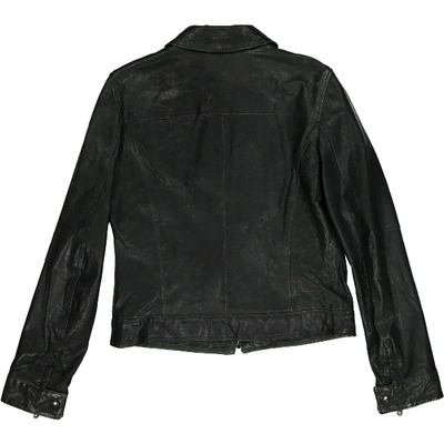 Pre-owned Dolce & Gabbana Leather Biker Jacket In Green
