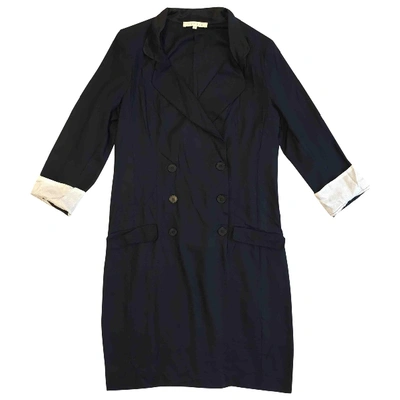 Pre-owned Sandro Mini Dress In Navy