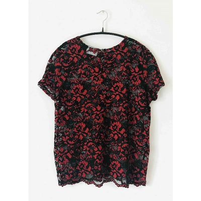 Pre-owned Ganni Lace Blouse In Red