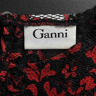 Pre-owned Ganni Lace Blouse In Red