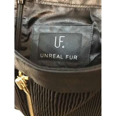 Pre-owned Unreal Fur Skirt In Black