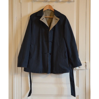 Pre-owned Aquascutum Blue Cotton Trench Coat