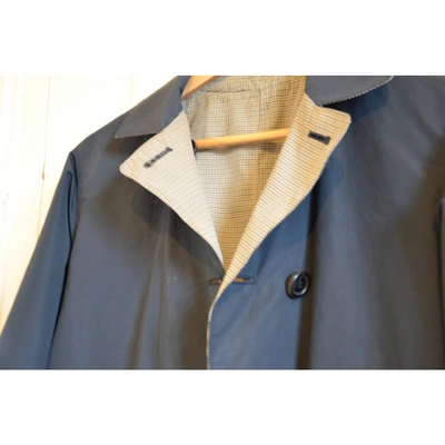 Pre-owned Aquascutum Blue Cotton Trench Coat