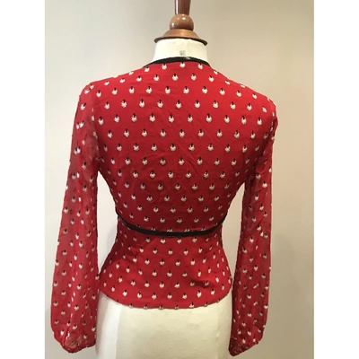 Pre-owned Andrew Gn Silk Blouse In Red