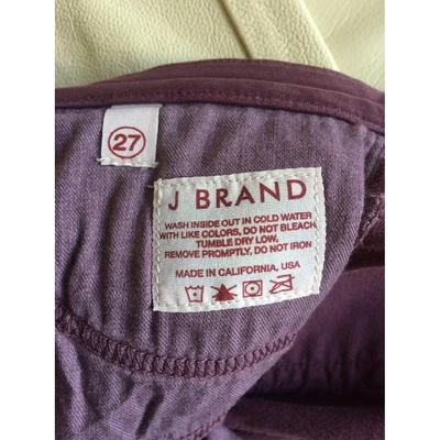 Pre-owned J Brand Slim Pants In Burgundy