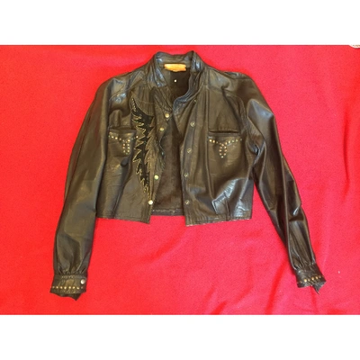 Pre-owned Roberto Cavalli Black Leather Jacket