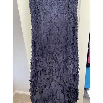 Pre-owned Theia Mid-length Dress In Navy