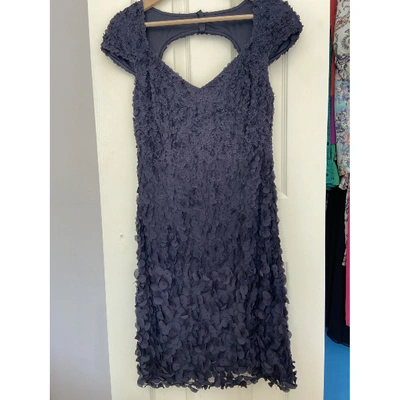 Pre-owned Theia Mid-length Dress In Navy