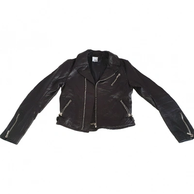 Pre-owned Iris & Ink Leather Jacket In Black