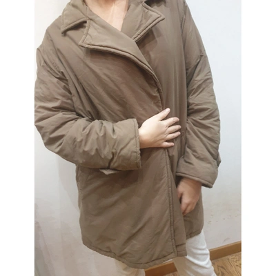 Pre-owned Max Mara Brown Polyester Coat