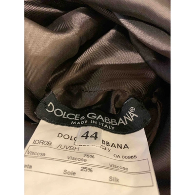 Pre-owned Dolce & Gabbana Velvet Mid-length Dress In Brown