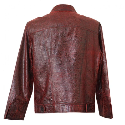 Pre-owned Roberto Cavalli Leather Jacket In Red