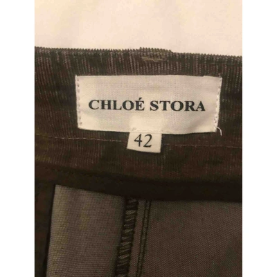 Pre-owned Chloé Stora Khaki Velvet Trousers