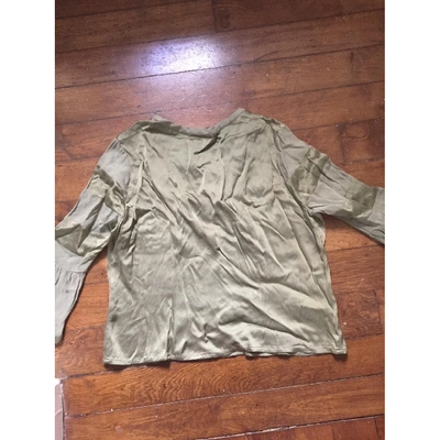 Pre-owned Balenciaga Silk Blouse In Khaki