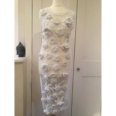 Pre-owned Sibling Mid-length Dress In White