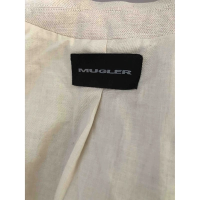 Pre-owned Mugler Linen Blazer In Beige