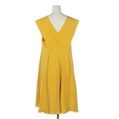 Pre-owned Balenciaga Silk Mini Dress In Yellow