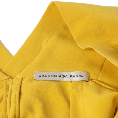 Pre-owned Balenciaga Silk Mini Dress In Yellow