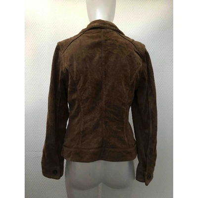 Pre-owned Essentiel Antwerp Leather Short Vest In Brown