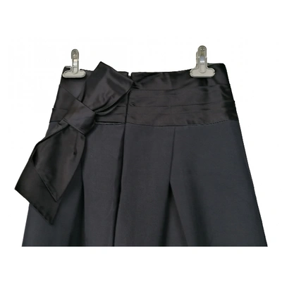 Pre-owned Ferragamo Silk Maxi Skirt In Black