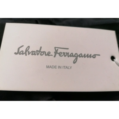 Pre-owned Ferragamo Silk Maxi Skirt In Black