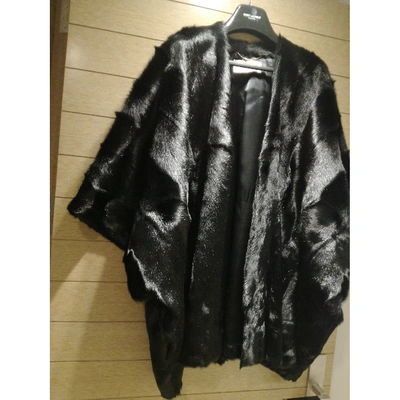 Pre-owned Saint Laurent Black Fur Coat