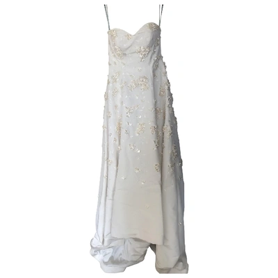 Pre-owned Carolina Herrera White Silk Dress