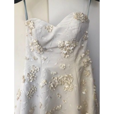 Pre-owned Carolina Herrera White Silk Dress