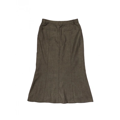 Pre-owned Mcm Wool Mid-length Skirt In Grey