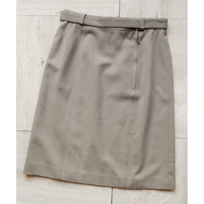 Pre-owned Chanel Wool Mid-length Skirt In Beige