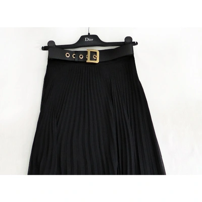 Pre-owned Dior Black Silk Skirt