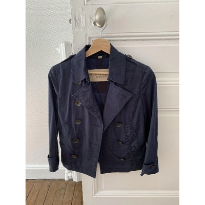 Pre-owned Burberry Navy Cotton Jacket